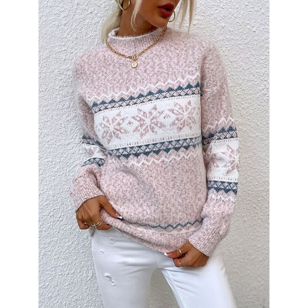 Mysig tröja med ribbad turtleneck