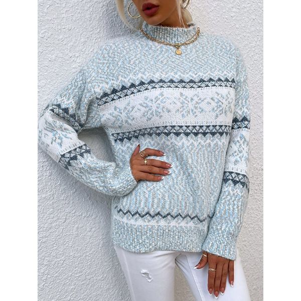 Mysig tröja med ribbad turtleneck