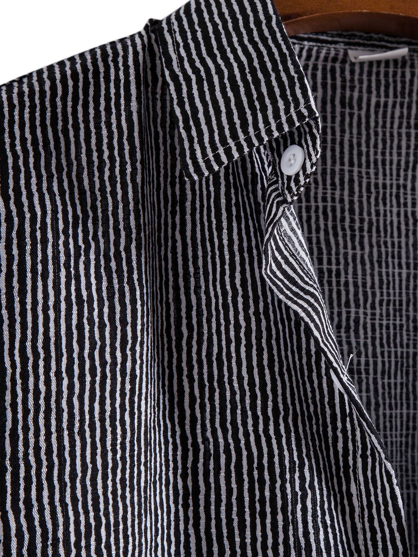 Wavy Print Button Up Shirt