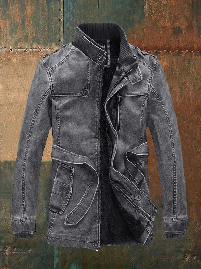Harold - Casual vintage skinnjacka tillverkad av tjock fleece