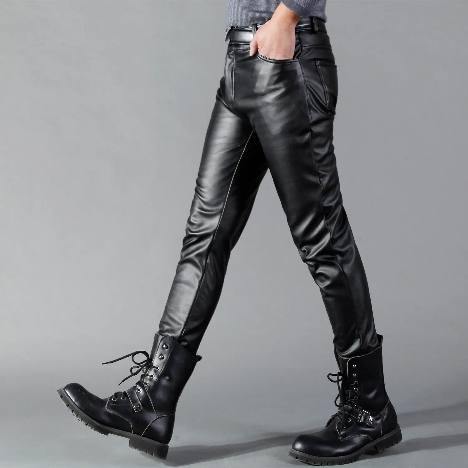 Svarta Mercury Skinny Stretch Faux Leather-byxor