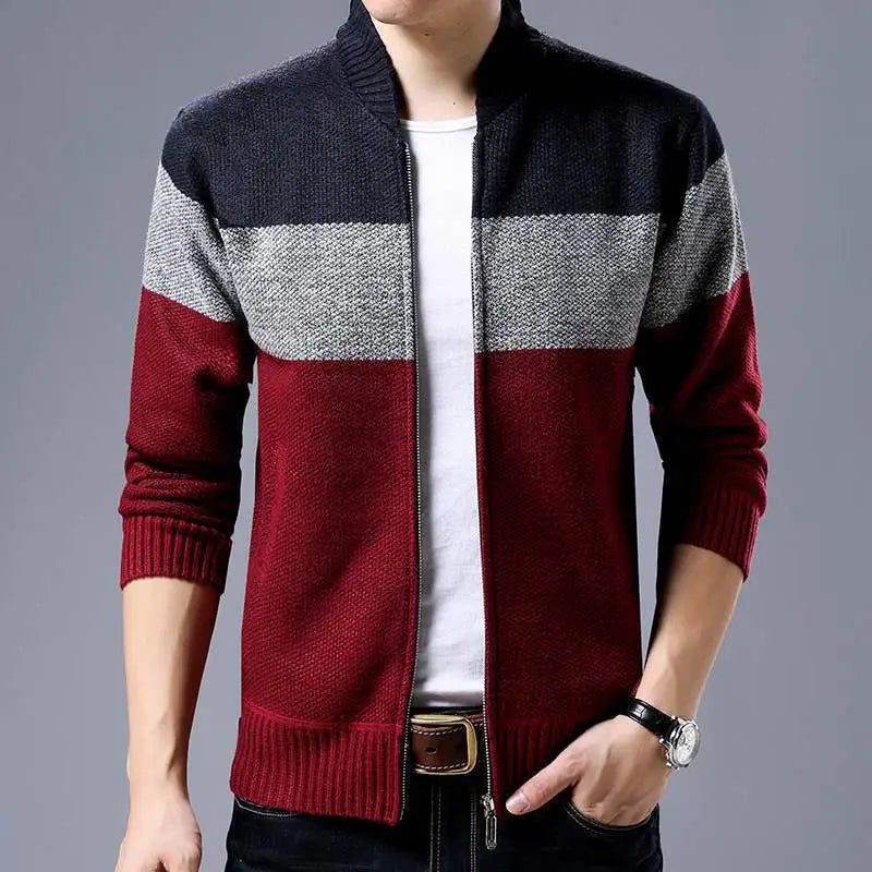 Tri-Tone Cardigan med lock