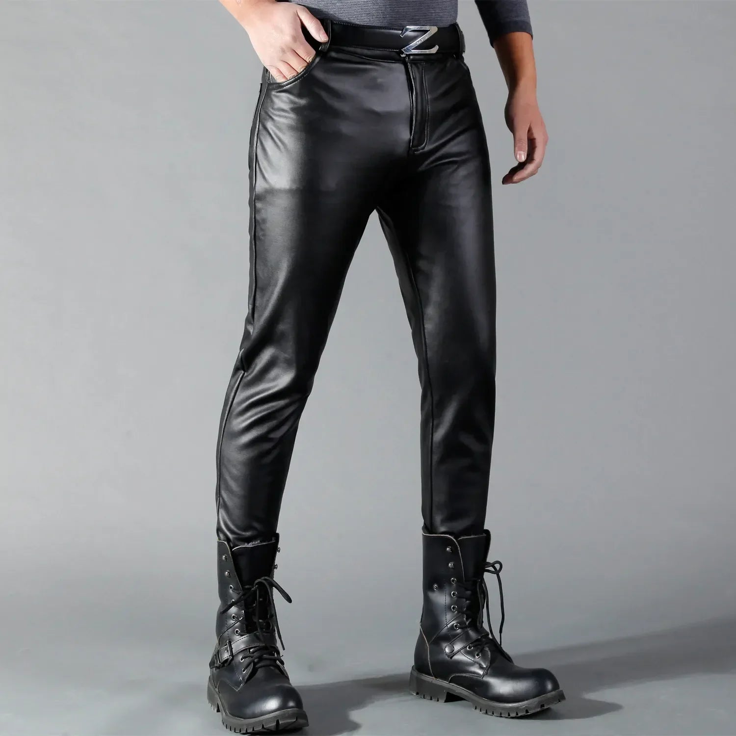 Svarta Mercury Skinny Stretch Faux Leather-byxor