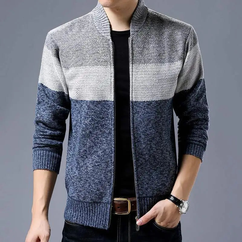 Tri-Tone Cardigan med lock
