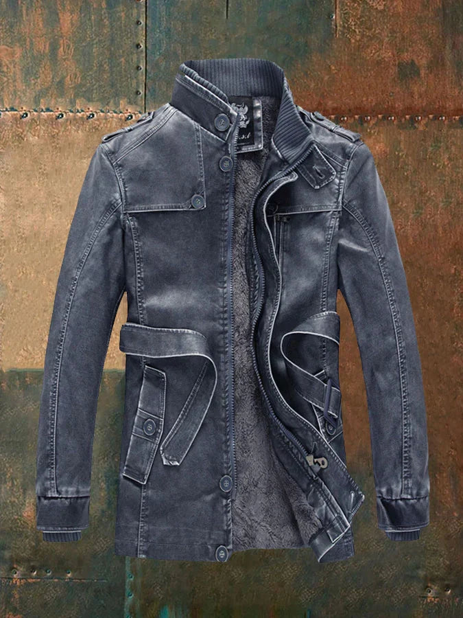 Harold - Casual vintage skinnjacka tillverkad av tjock fleece
