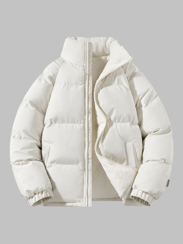 Herr Fleece-fodrad Puffer Vadderad Jacka