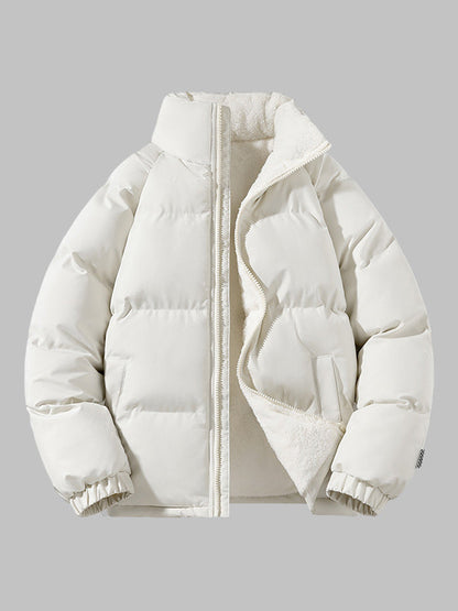 Herr Fleece-fodrad Puffer Vadderad Jacka