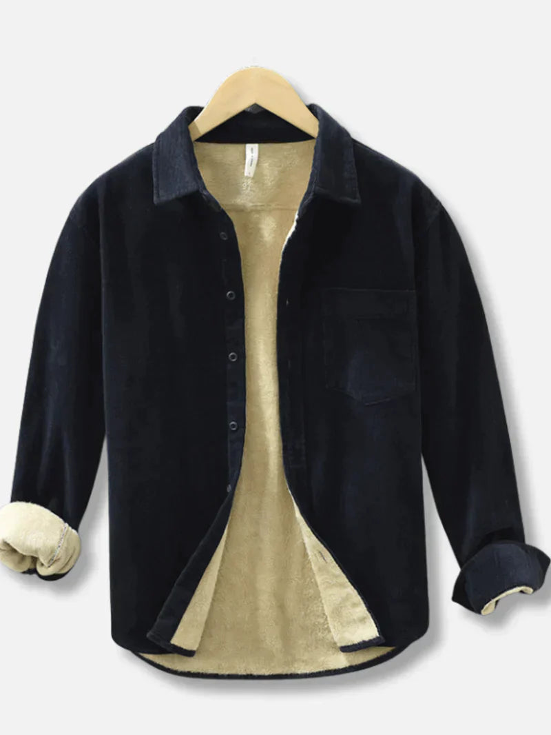 Avslappnad tjock fleece-kappa för män