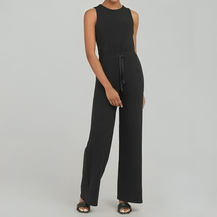 Rundhalsad Casual ärmlös jumpsuit för kvinnor