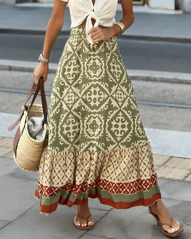 Snygg Boho lång kjol för kvinnor