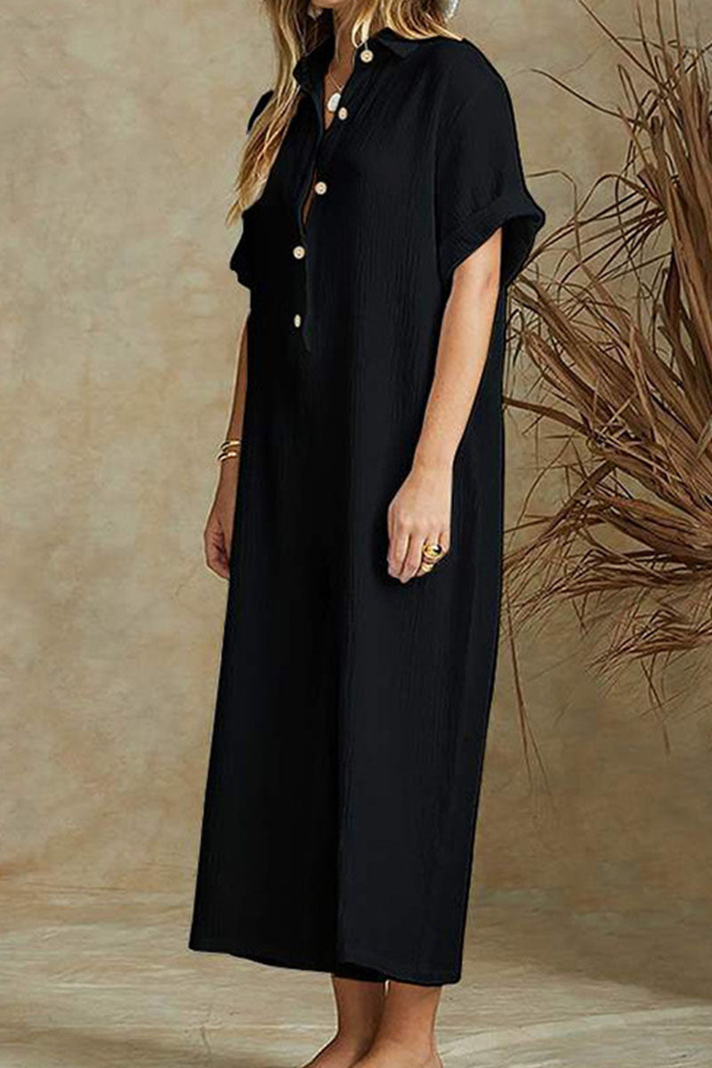 Stilren Jumpsuit med Polokrage och Vida Ben för kvinnor