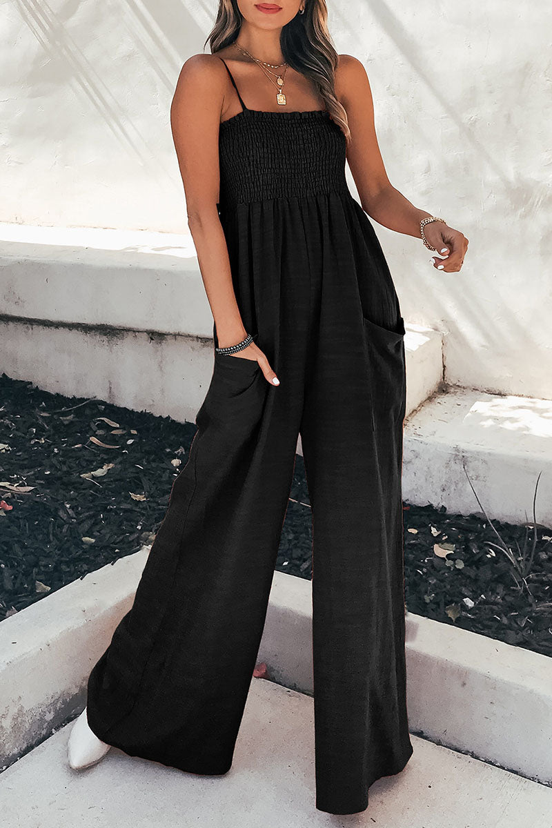 Ärmlös sexig jumpsuit med vida ben för kvinnor