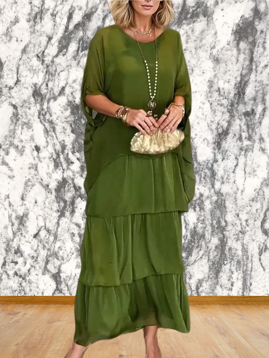 Trendig Elegant lång lös klänning