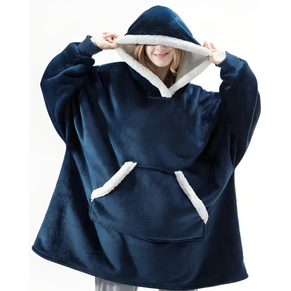 Oversized filt med huva