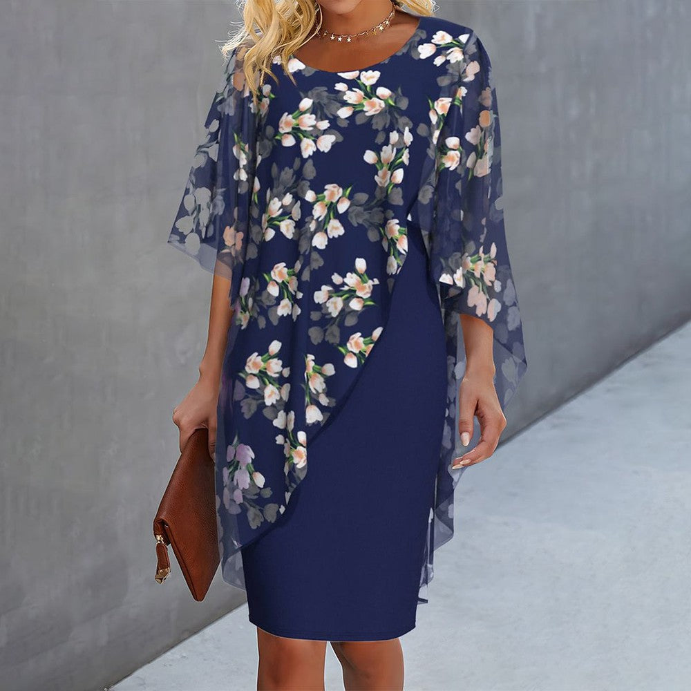 Snygg blommig bodycon-klänning