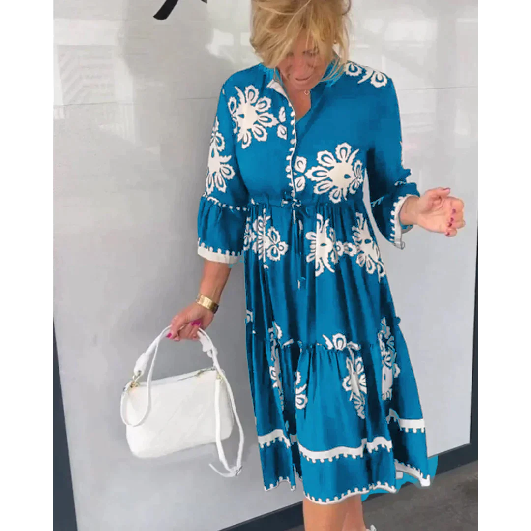 Halvärmad elegant klänning för kvinnor