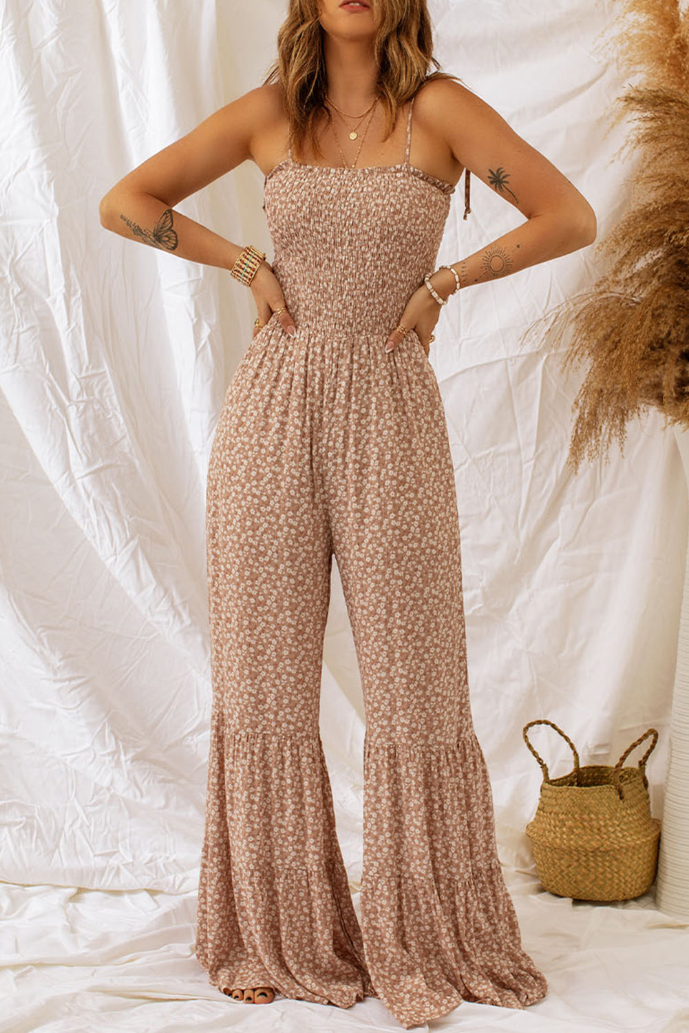 Off-shoulder axelbands jumpsuit för kvinnor