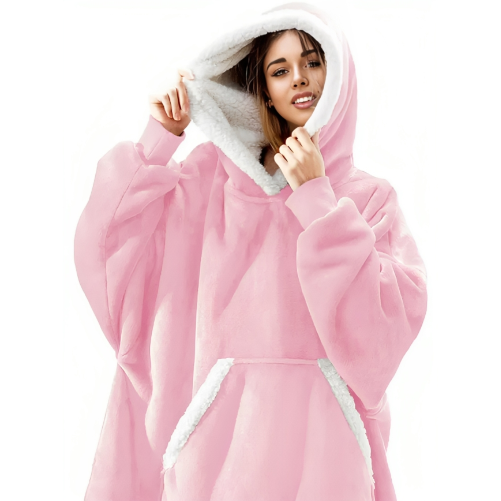 Oversized filt med huva