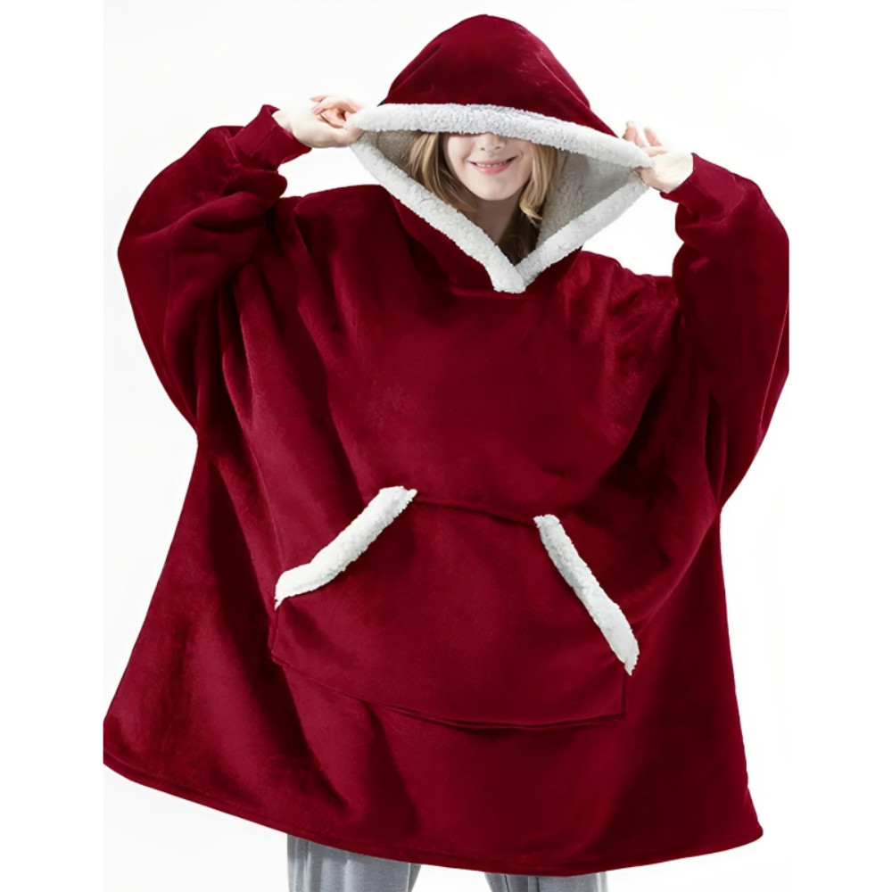 Oversized filt med huva