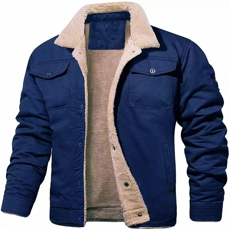 Utomhus Fleece cargo jacka för män
