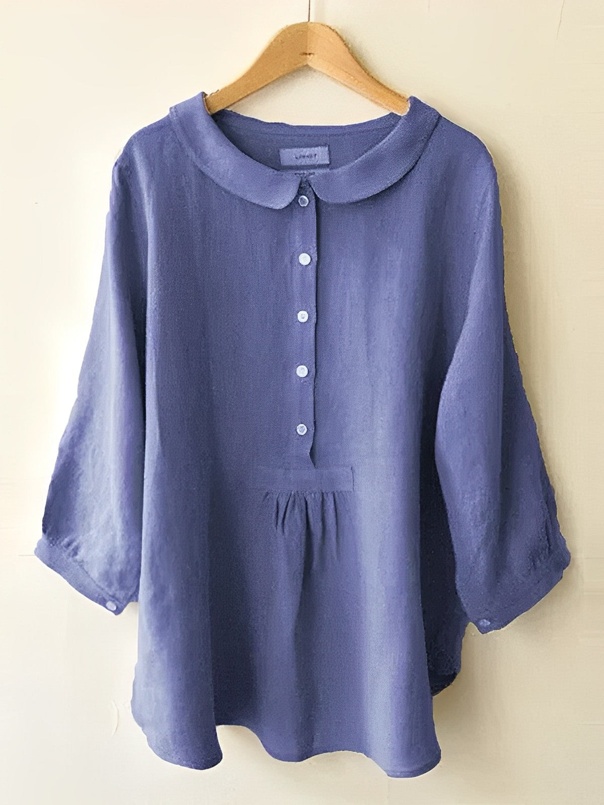Vintage ståkrage knappar blus för kvinnor
