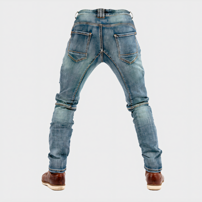 Stretchiga outdoor-bikerjeans för män