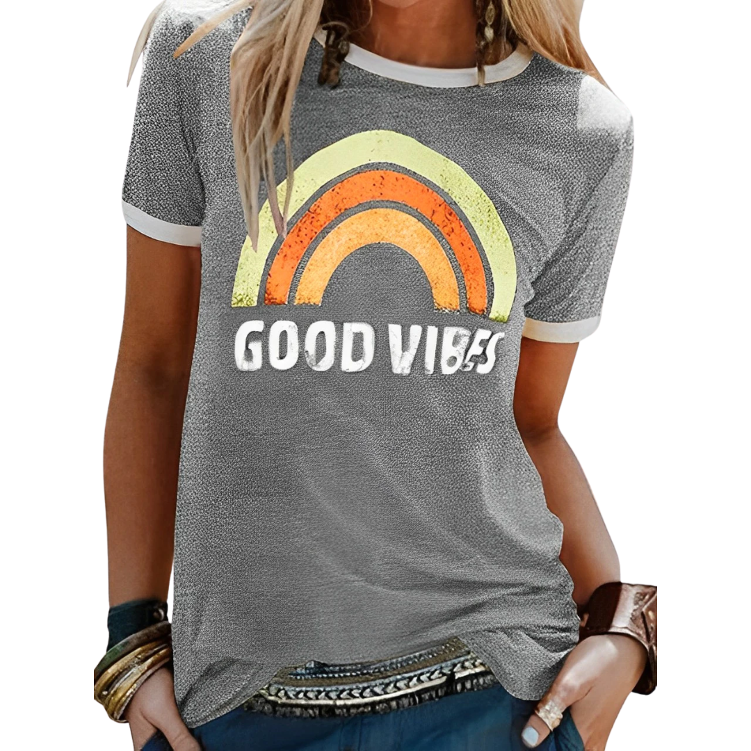 Good Vibes Tryck Skjorta för kvinnor