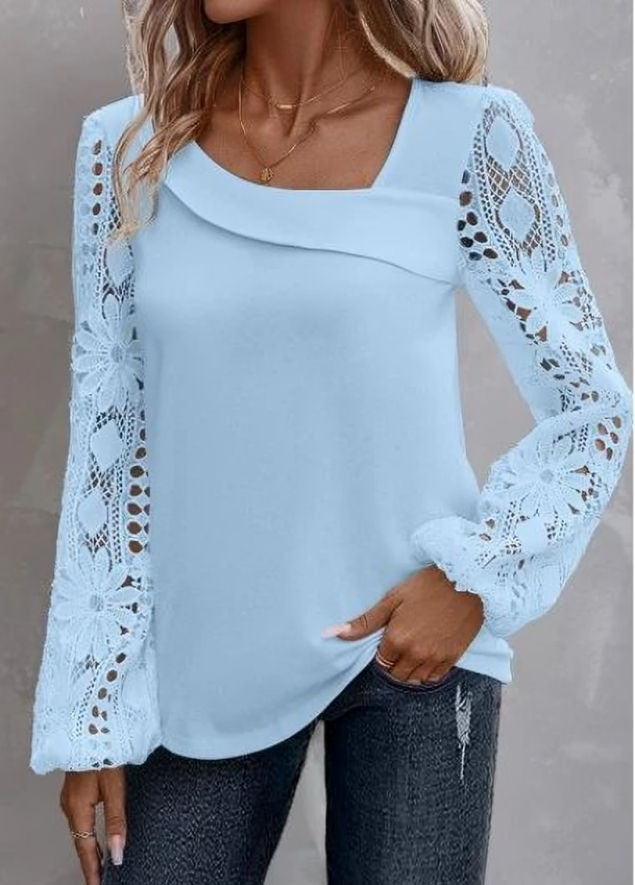 Fashionabel snygg långärmad blus för kvinnor