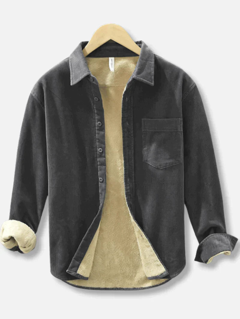 Avslappnad tjock fleece-kappa för män