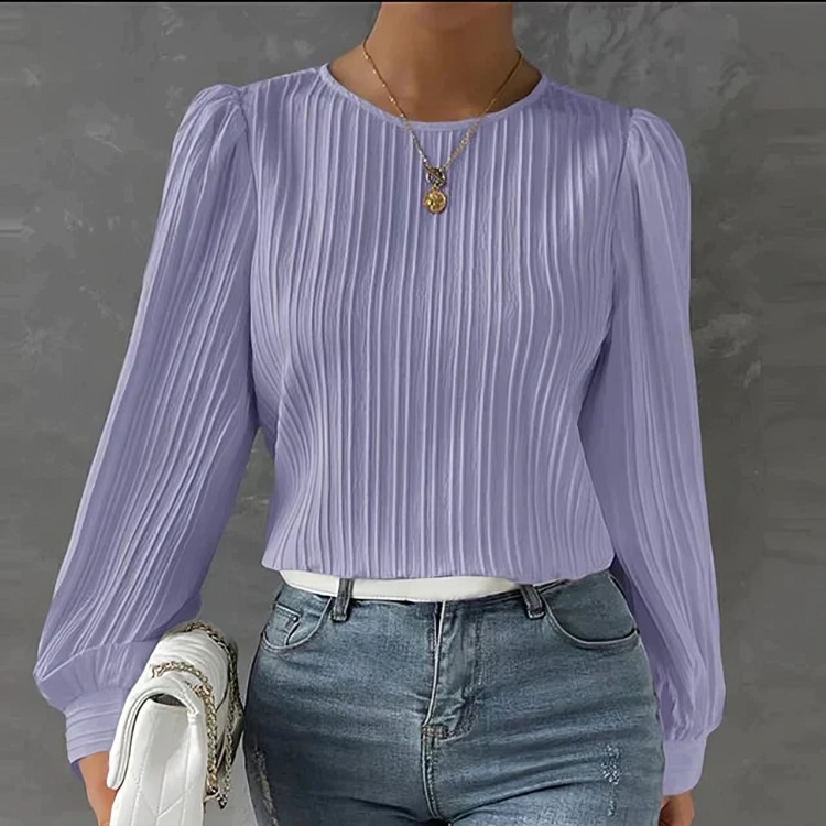 Elegant Lös puff långärmad blus för kvinnor