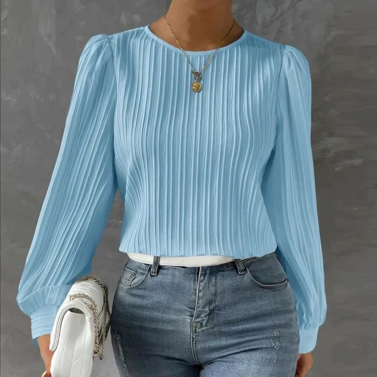 Elegant Lös puff långärmad blus för kvinnor