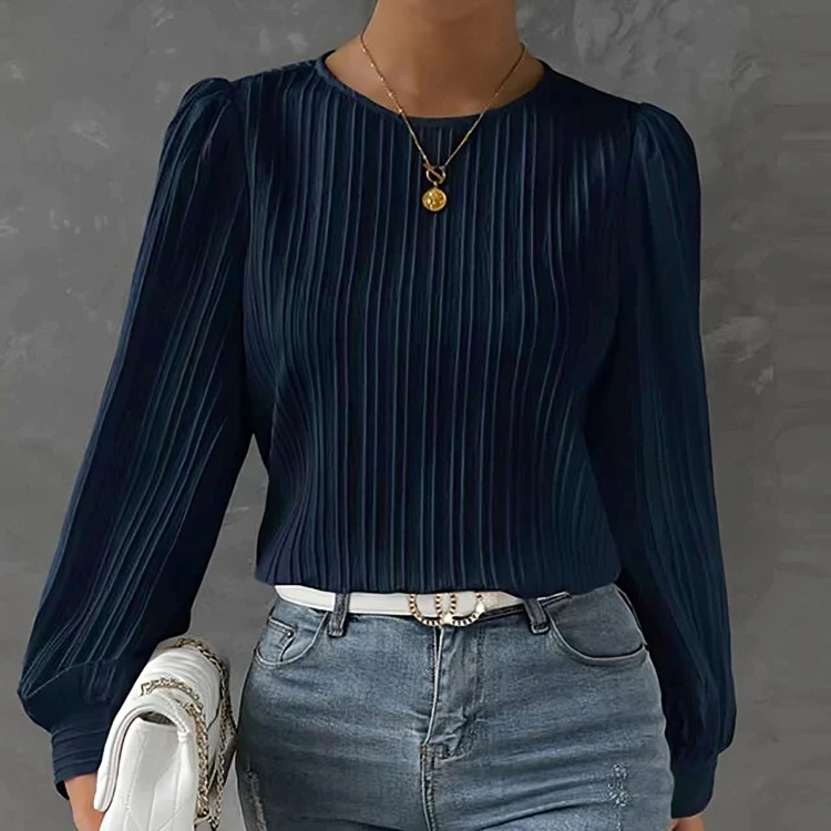 Elegant Lös puff långärmad blus för kvinnor