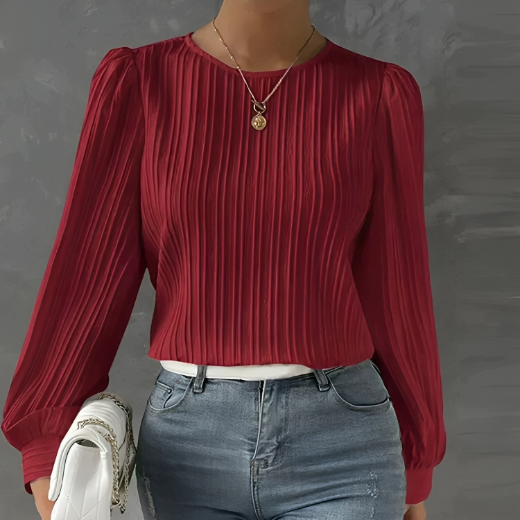 Elegant Lös puff långärmad blus för kvinnor