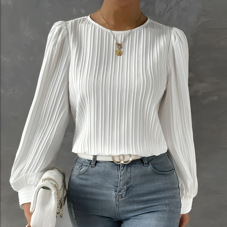 Elegant Lös puff långärmad blus för kvinnor