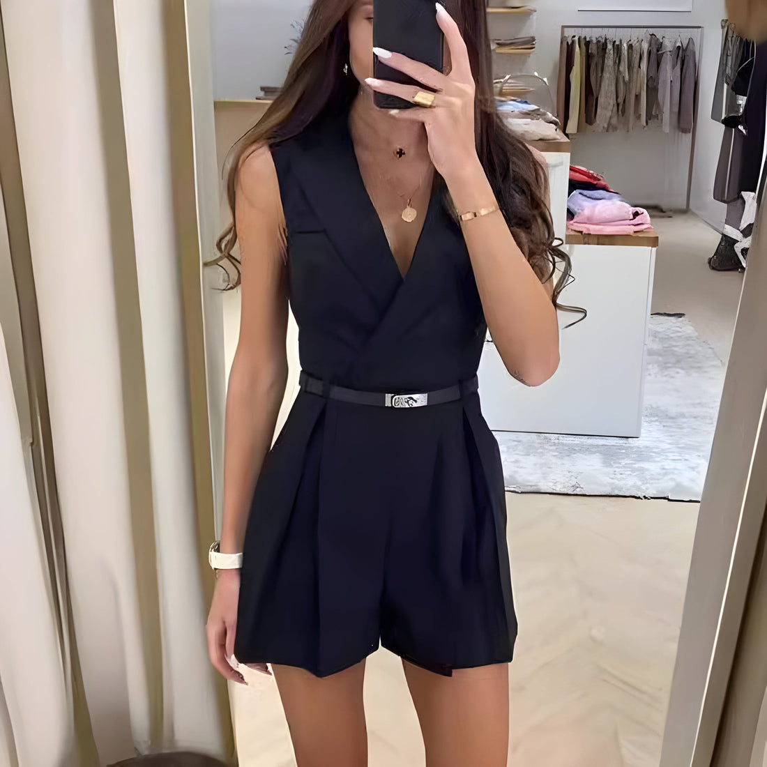 Sexig ärmlös jumpsuit för kvinnor