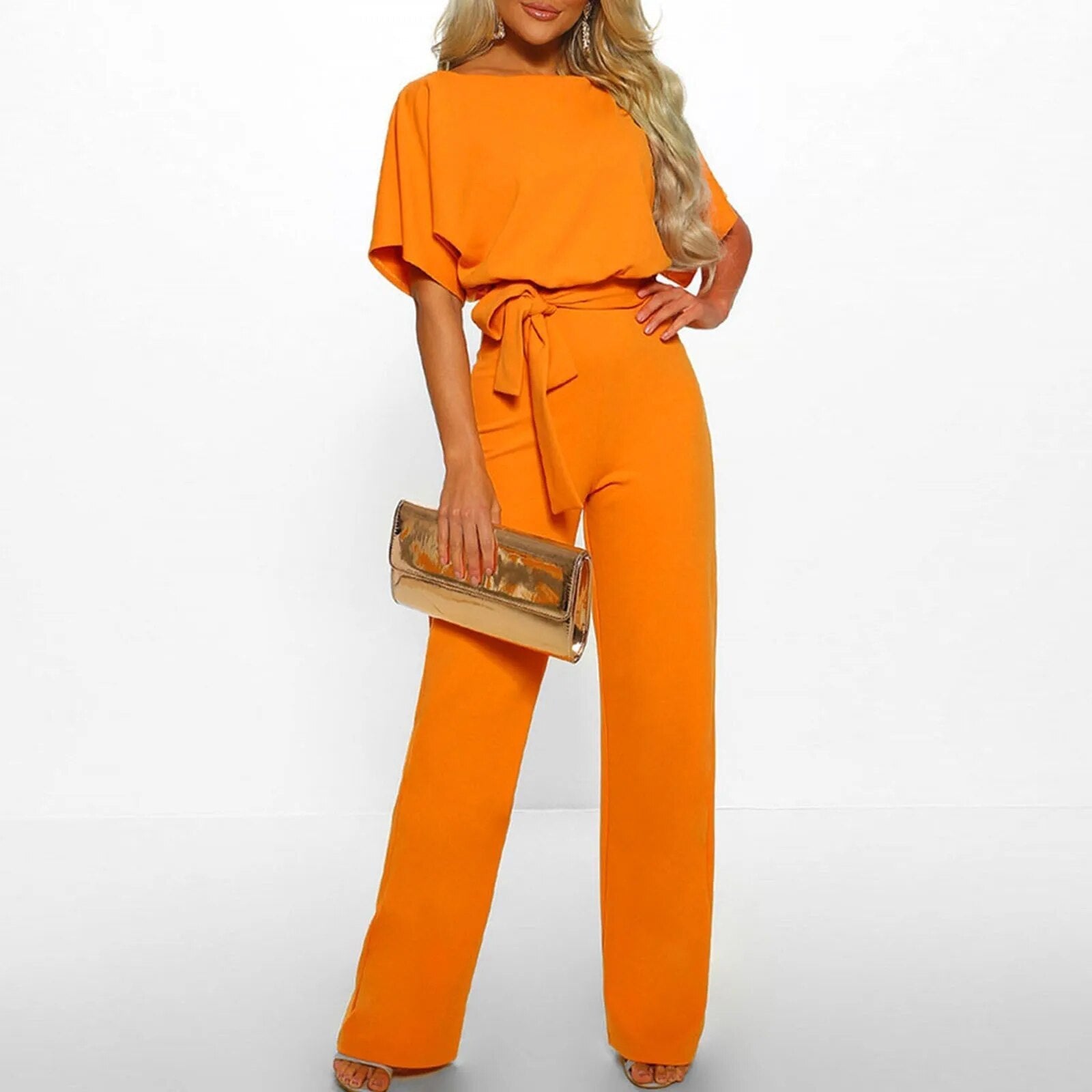 Stilren jumpsuit med raka ben för kvinnor
