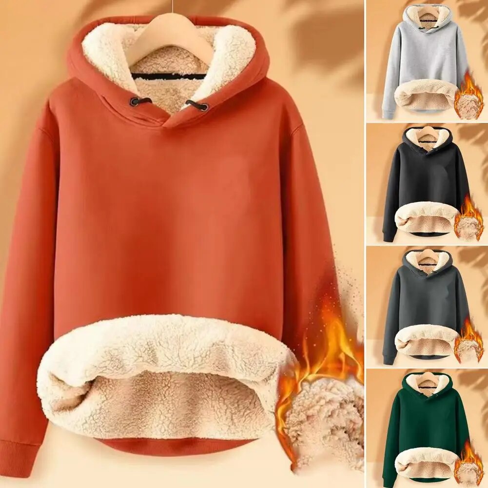 Sherpa Fleece Jacke med Kapuze