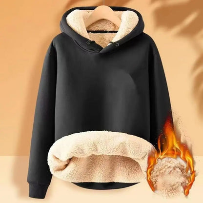Sherpa Fleece Jacke med Kapuze