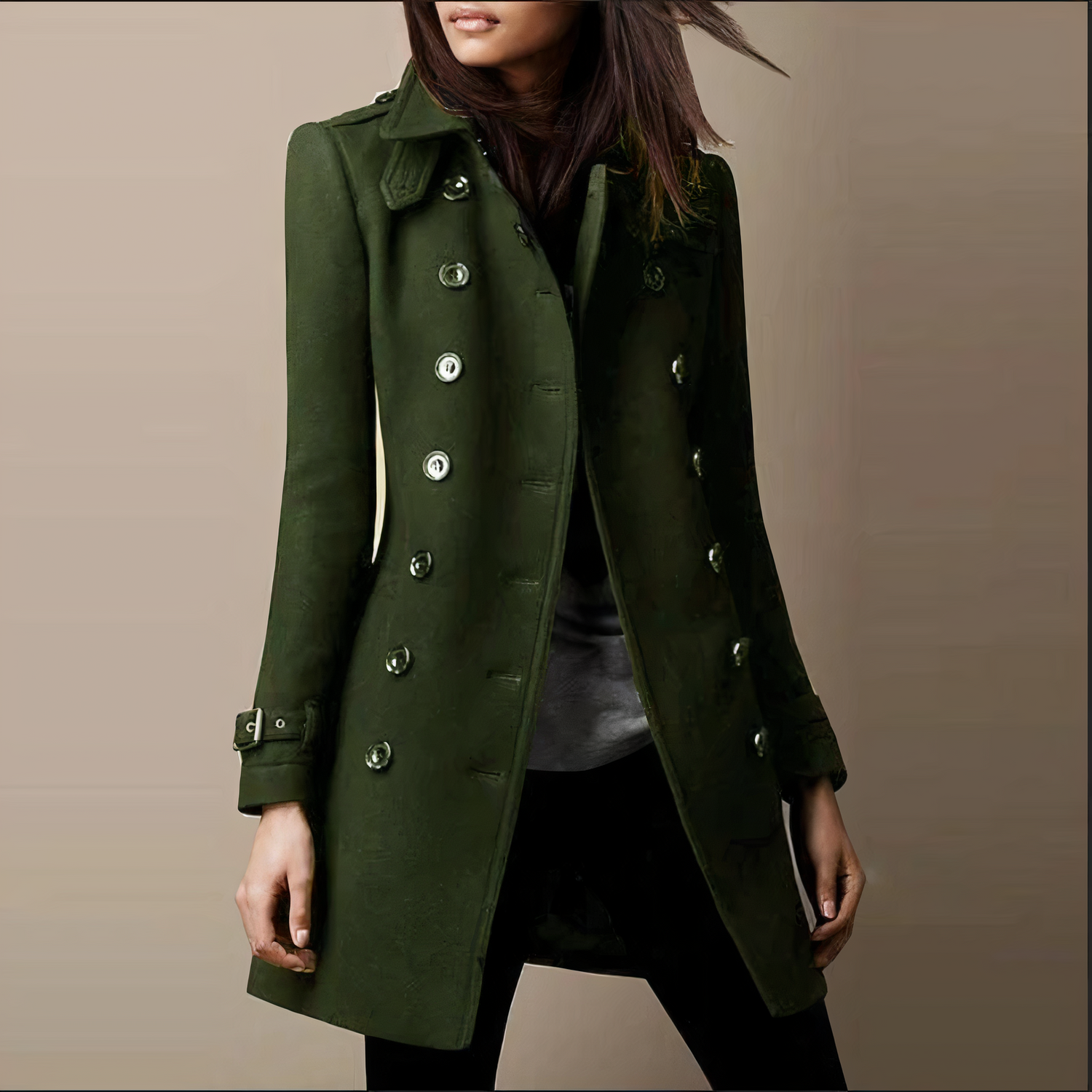 Elegant vinter trenchcoat för kvinnor