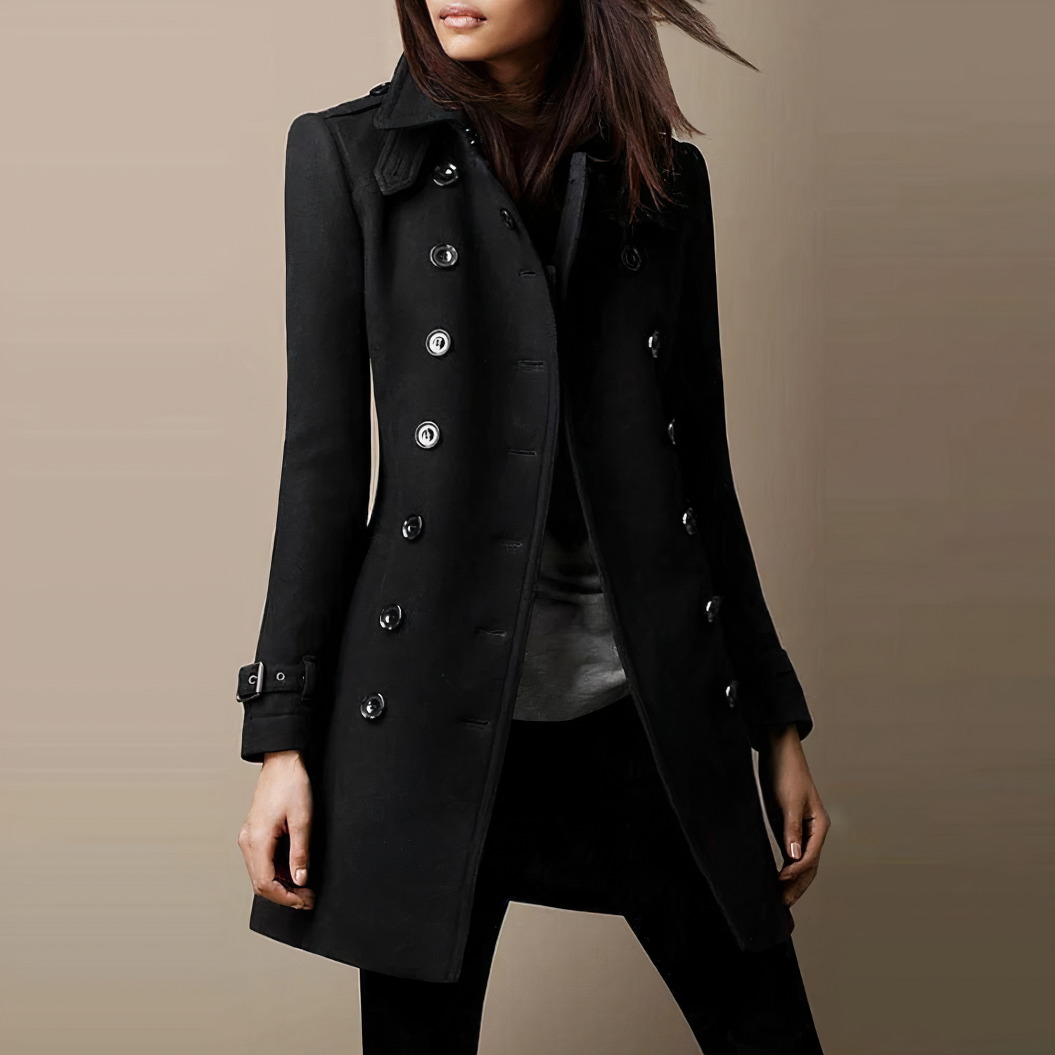 Elegant vinter trenchcoat för kvinnor