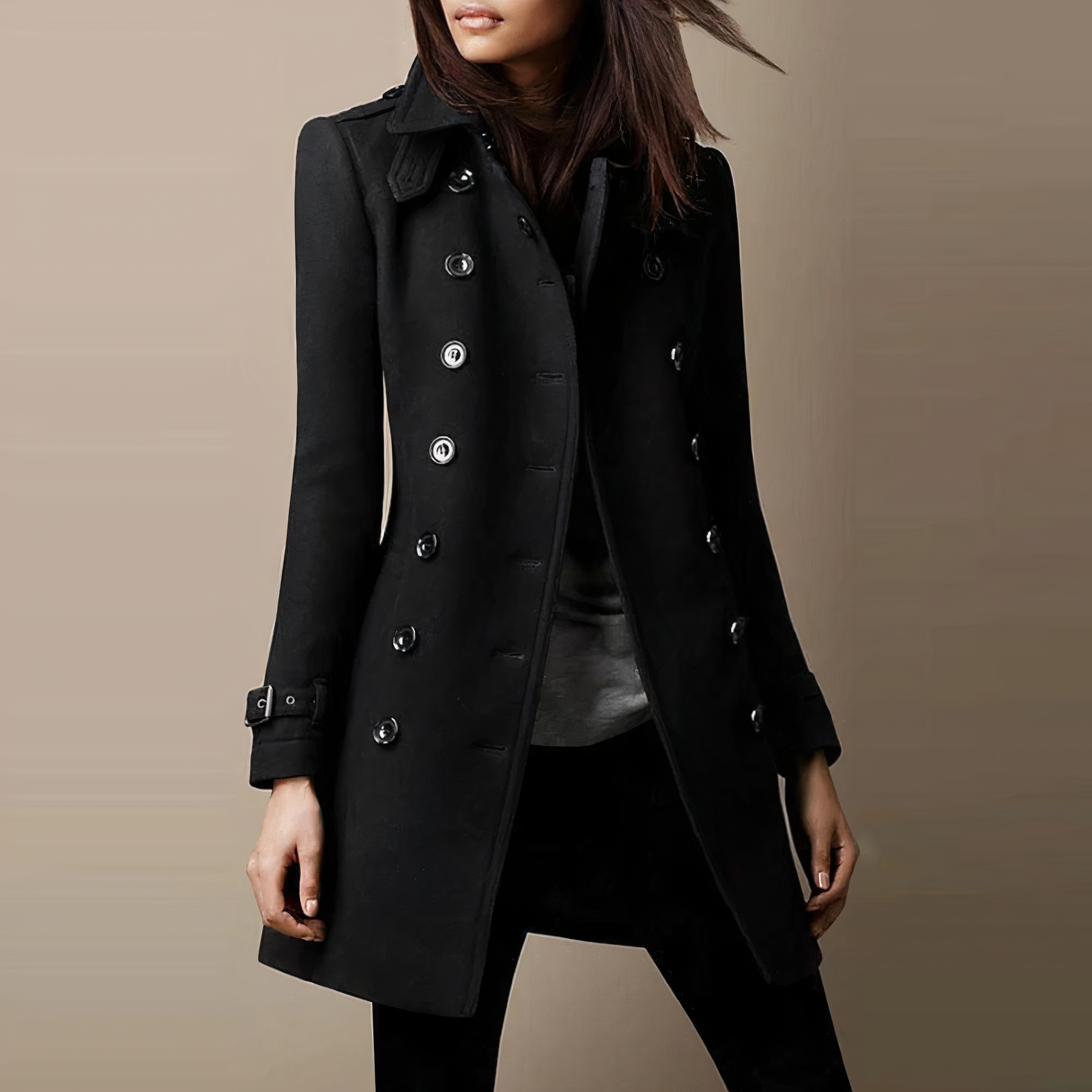 Elegant vinter trenchcoat för kvinnor