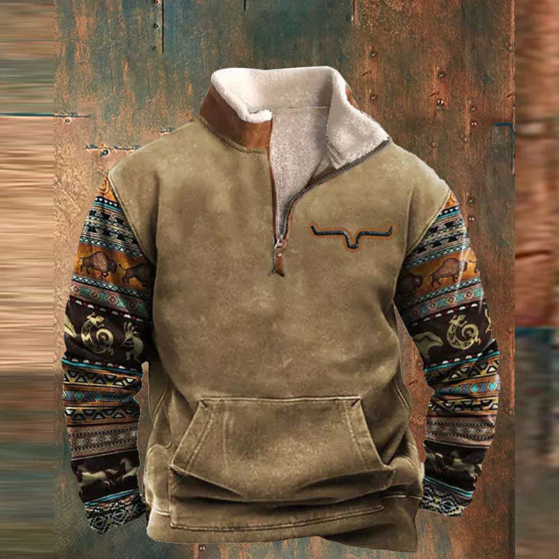 Snygg tjock bekväm zip-up tröja för män