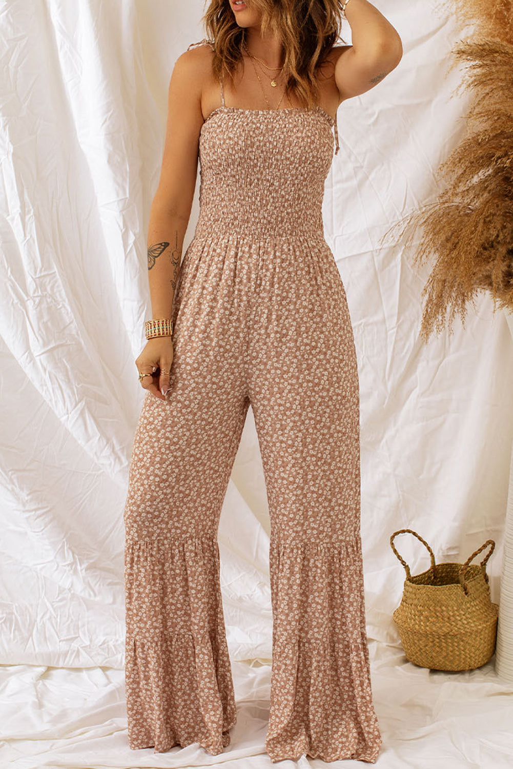 Off-shoulder axelbands jumpsuit för kvinnor