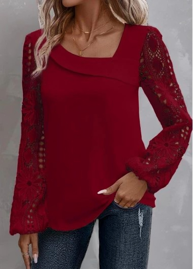 Fashionabel snygg långärmad blus för kvinnor