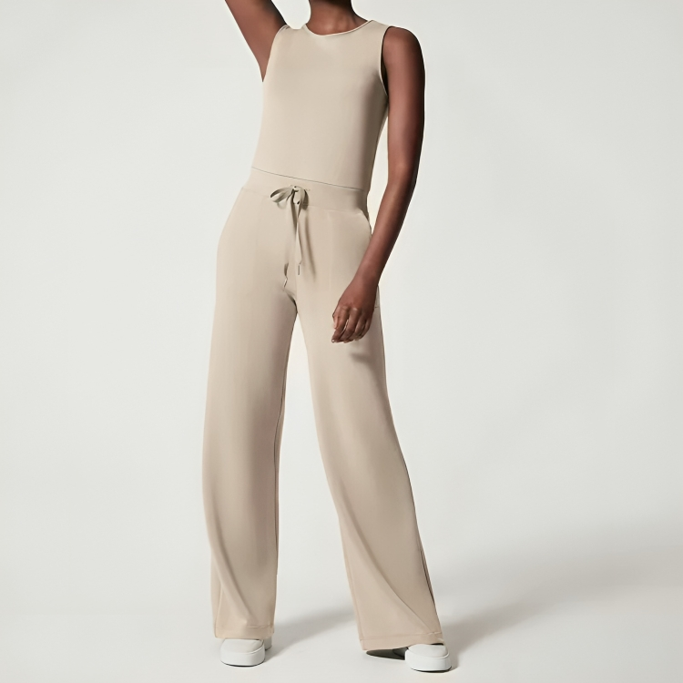 Rundhalsad Casual ärmlös jumpsuit för kvinnor