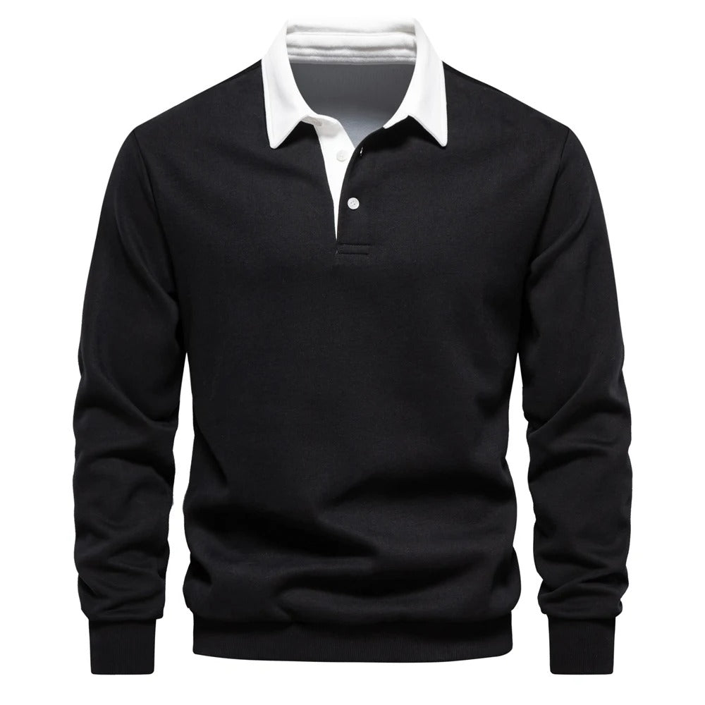 Höst Polo Sweatshirt Pullover för män