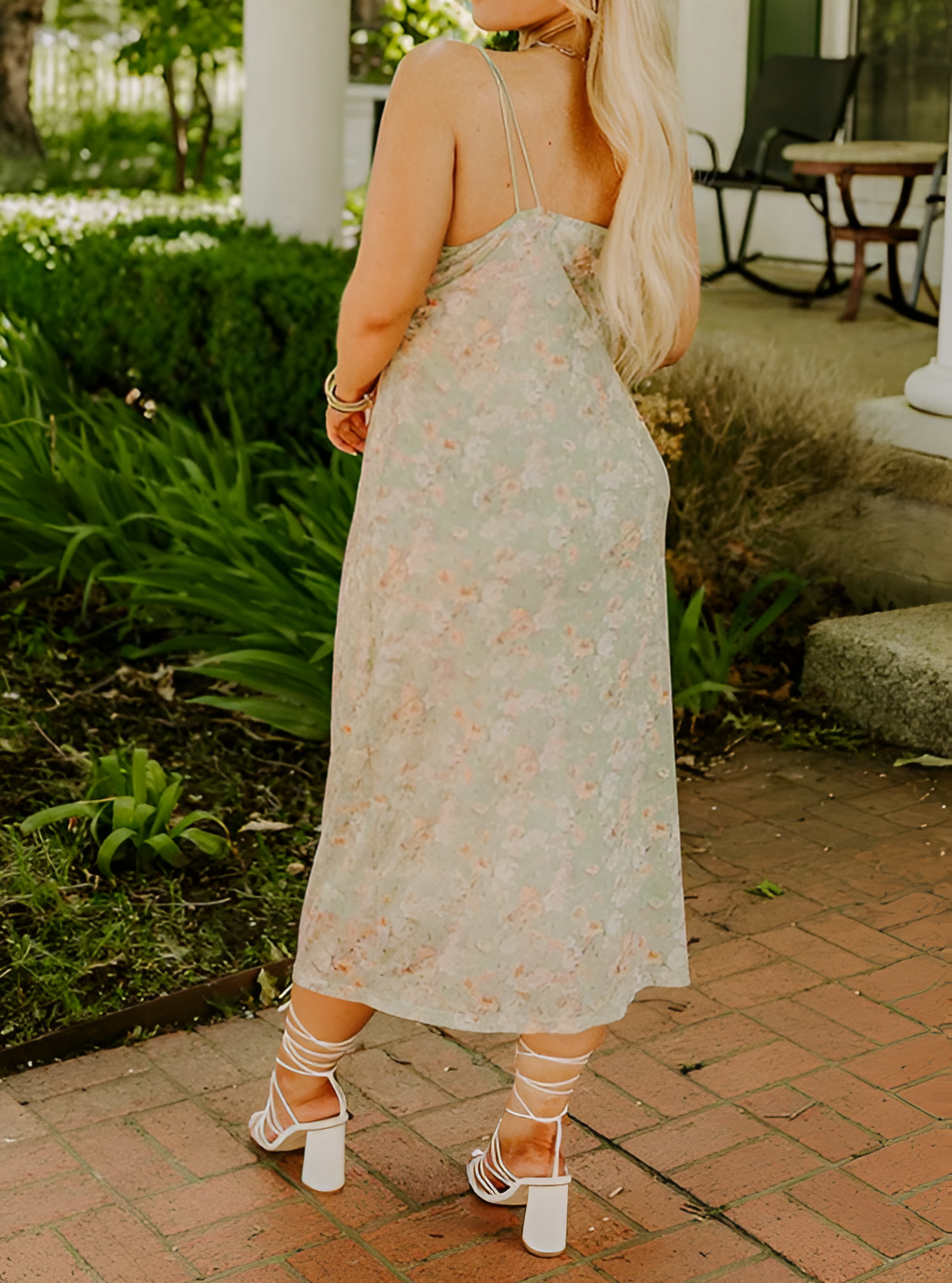 Blommig Fantasi Mesh Midi