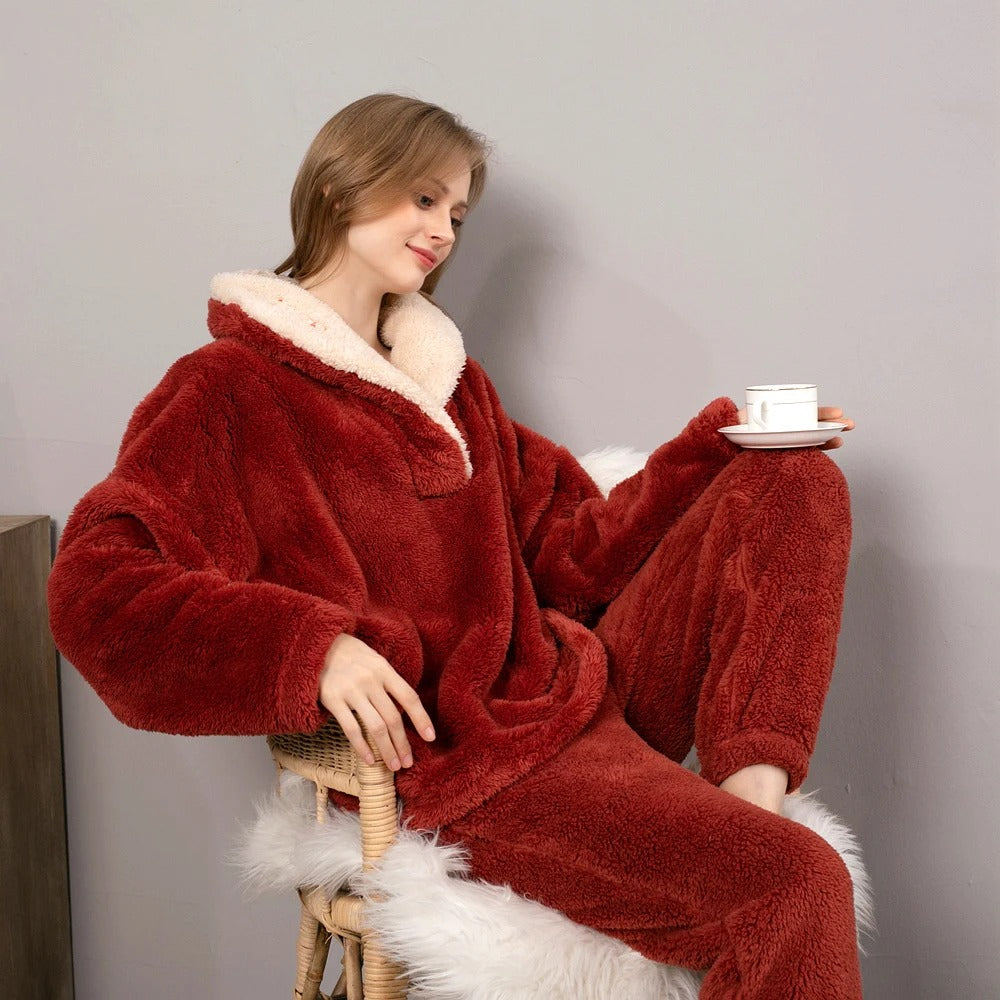 Tjock Fleece Pyjamasset