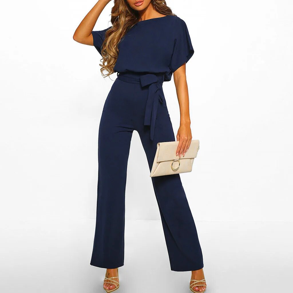 Stilren jumpsuit med raka ben för kvinnor
