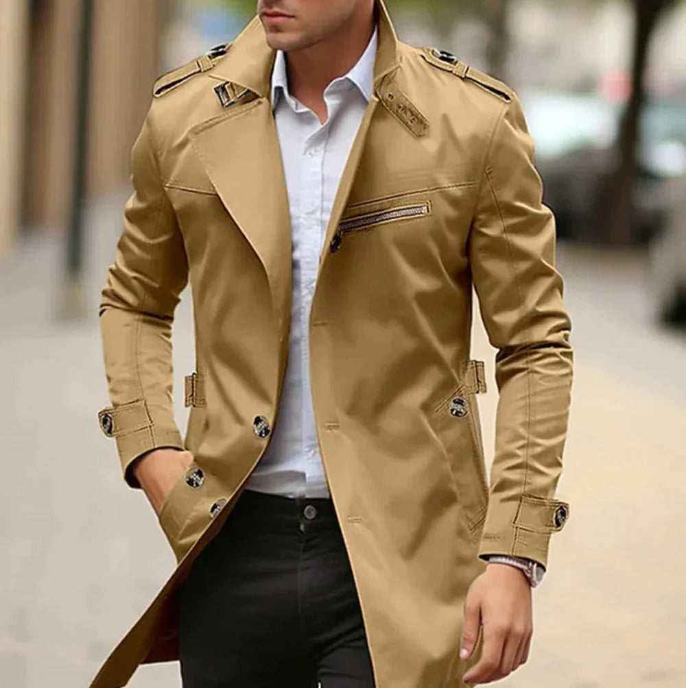 Snygg trenchcoat med knappar för män